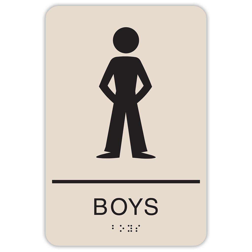 Publix Boys Sign, Rounded Corners - Taupe