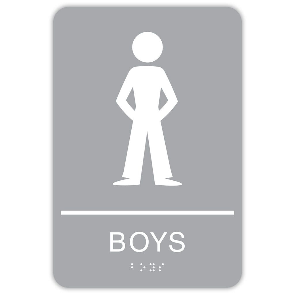 Publix Boys Sign, Rounded Corners - Light Grey
