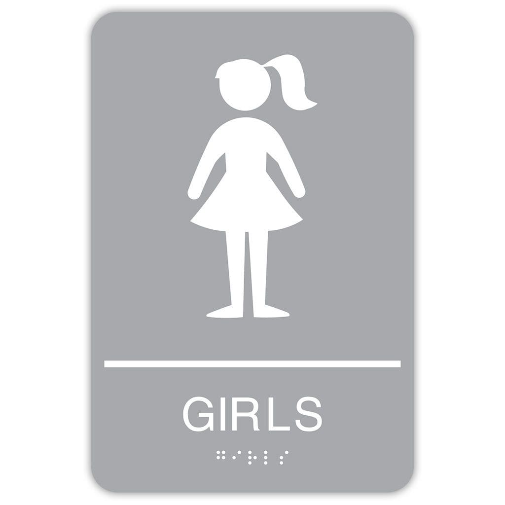 Publix Girls Sign, Rounded Corners - Light Grey