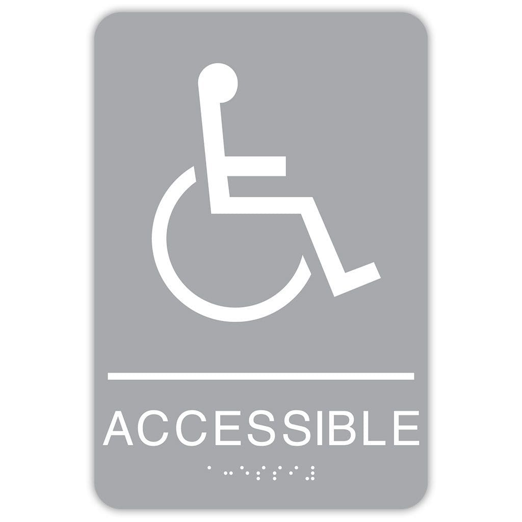 Publix Wheelchair Accessible Signs, Rounded Corners - Light Grey