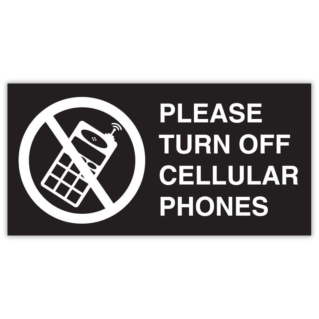 Publix Please Turn Off Cellular Phones, Square Corners - Black