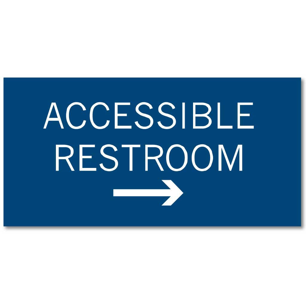 Publix Accessible Restroom Directional, Square Corners - Blue - Right