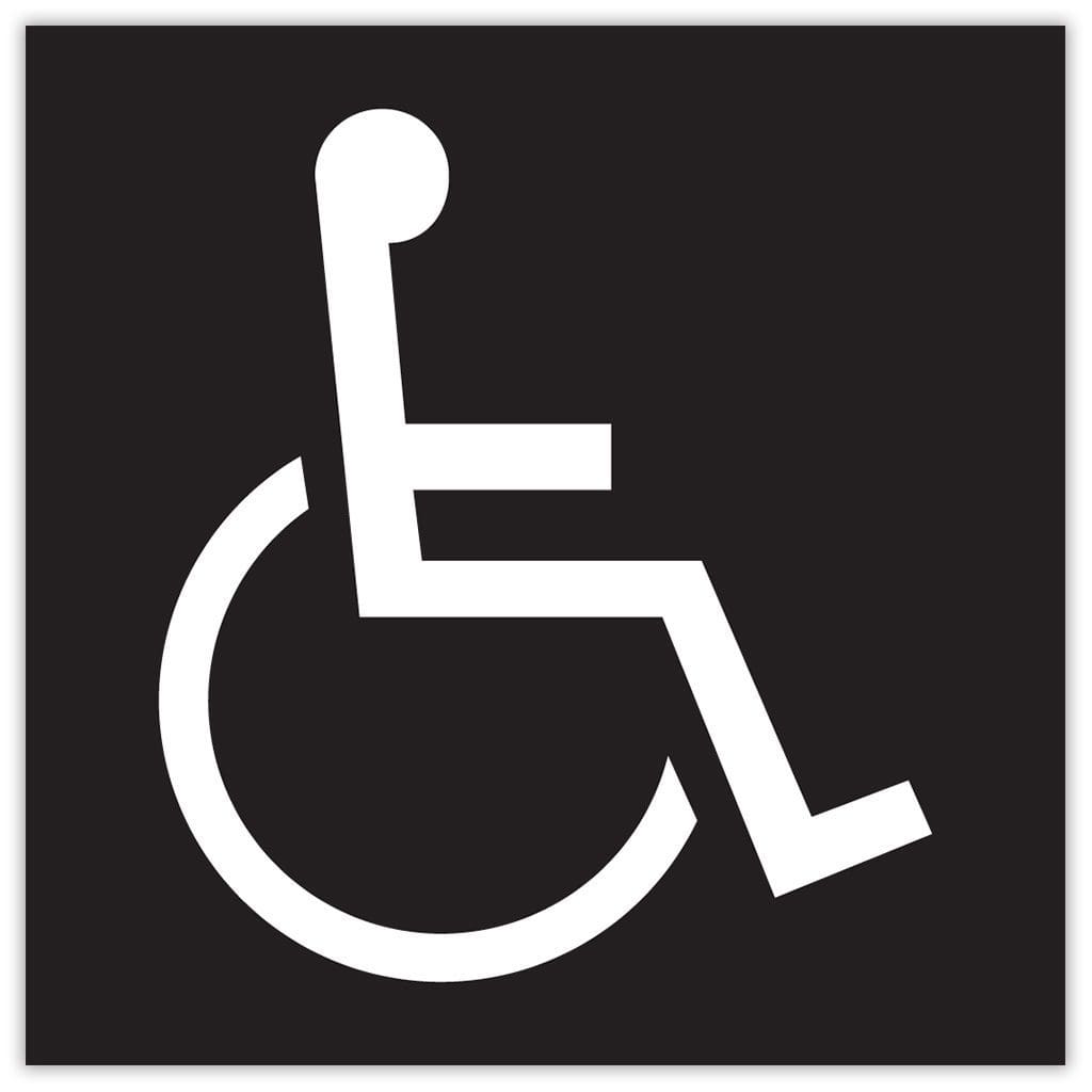 Publix Wheelchair Accessible, Symbol Only, Square Corners - Black