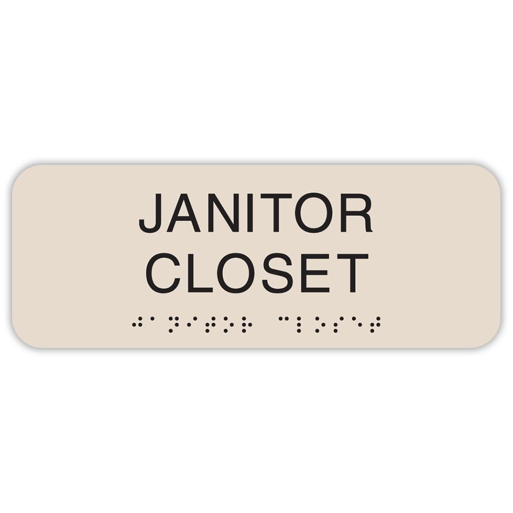 Publix Janitor Closet Sign, Rounded Corners - Taupe