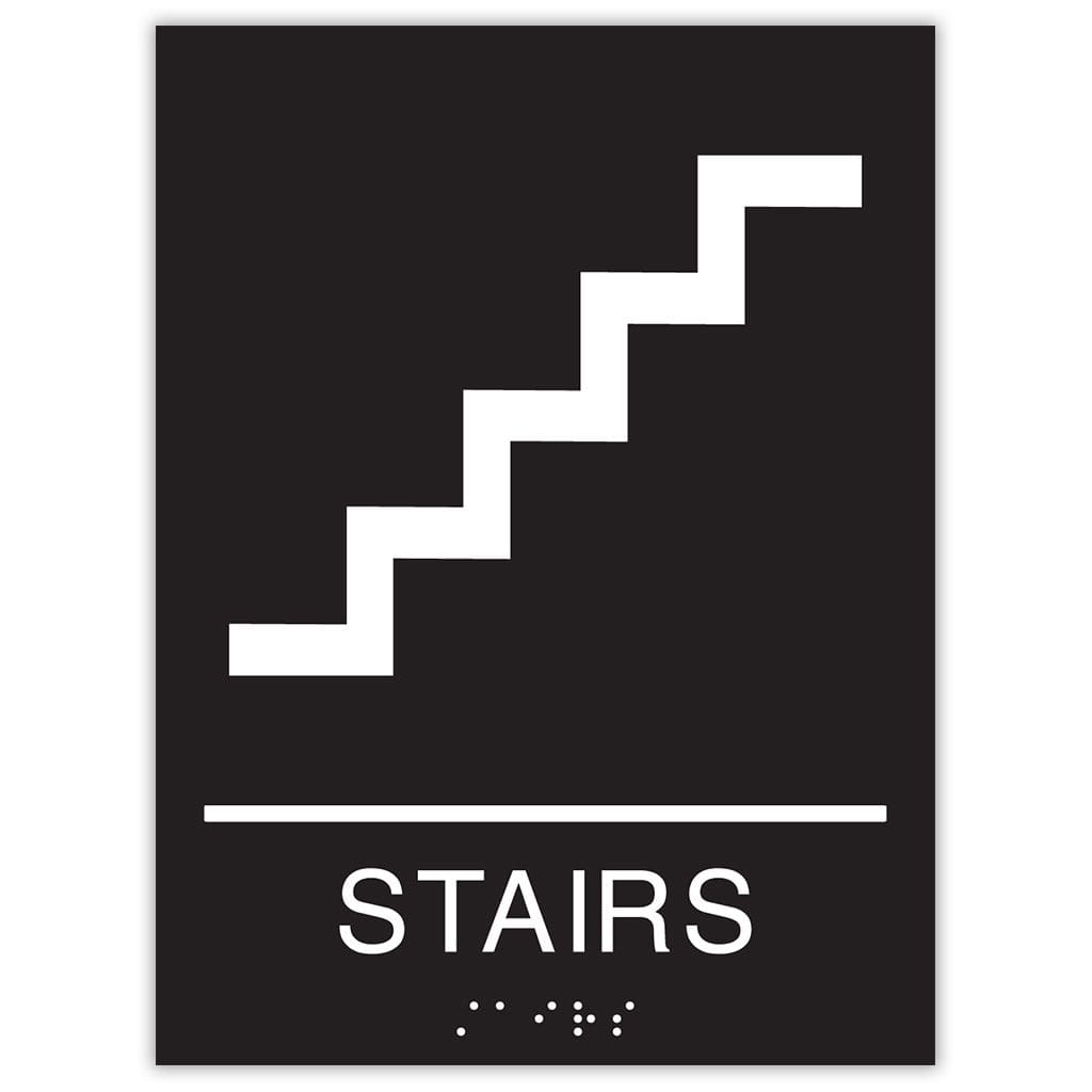 Publix Stairs Sign, Square Corners - Black