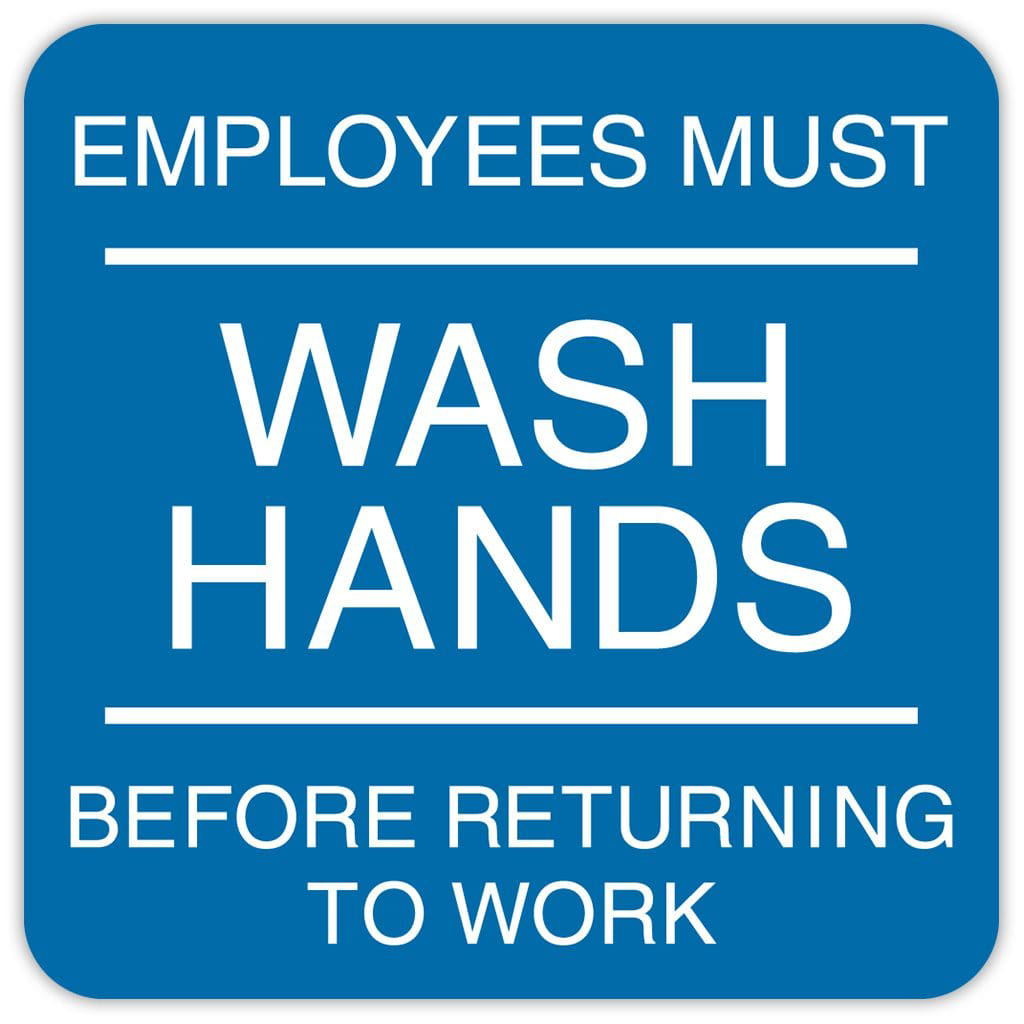 Publix Employees Must Wash Hands, Rounded Corners - Blue