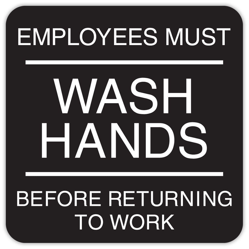 Publix Employees Must Wash Hands, Rounded Corners - Black