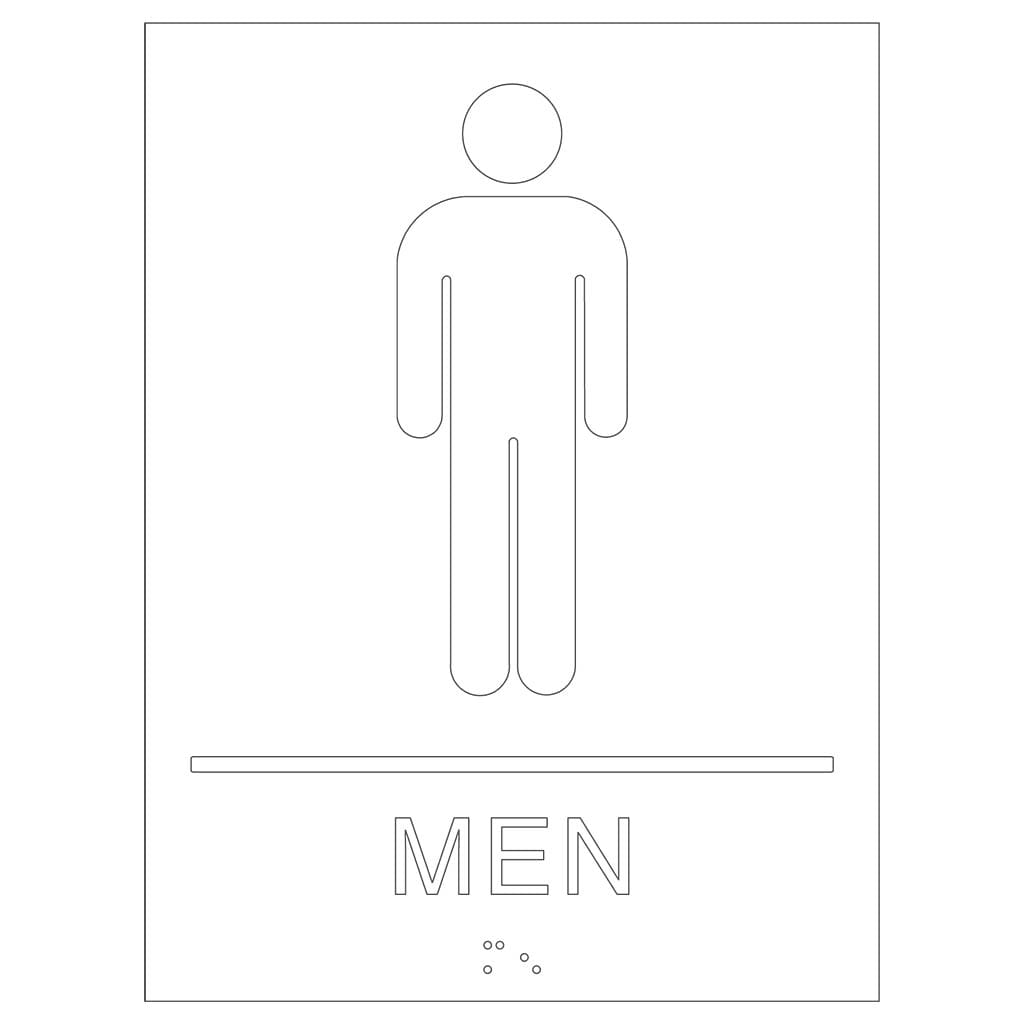 Publix Men Restroom, Square Corners - Clear