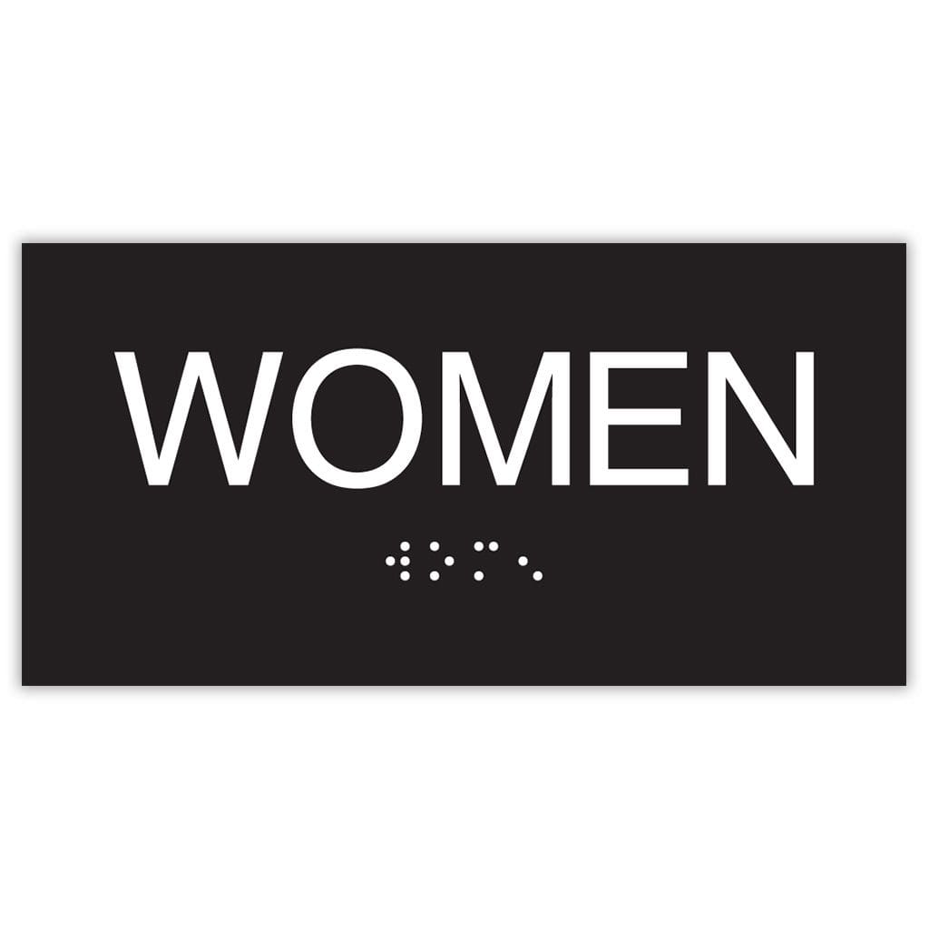 Publix Women Signs, Text Only, Square Corners - Black