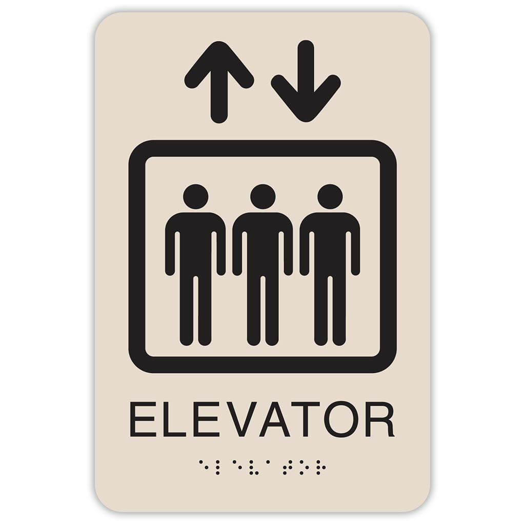 Publix Elevator Sign, Rounded Corners - Taupe