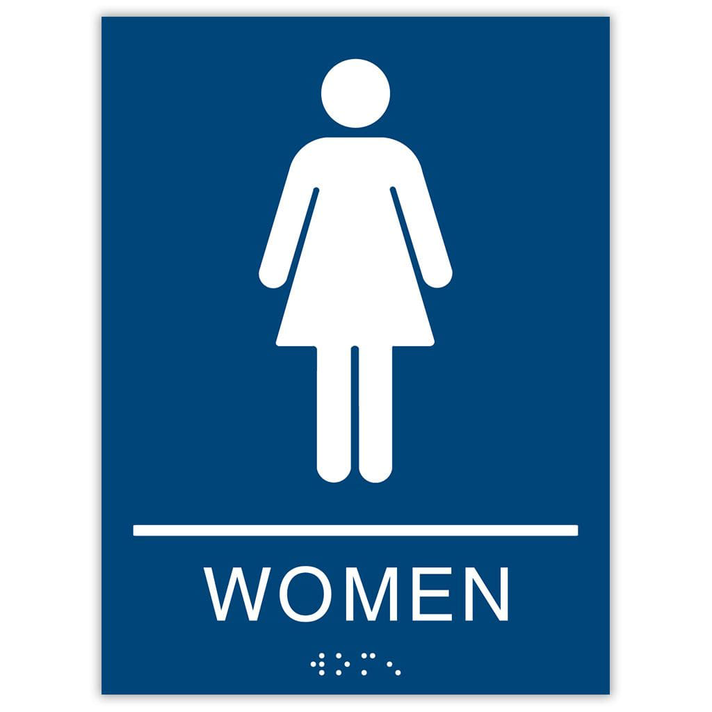 Publix Women Signs, Square Corners - Blue
