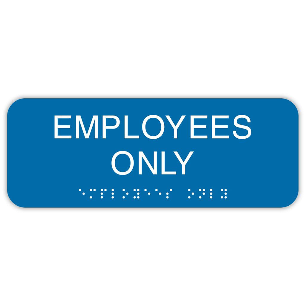 Publix Employees Only Sign, Rounded Corners - Blue