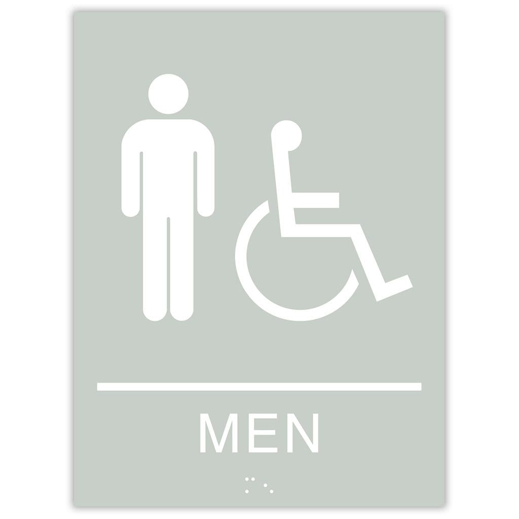 Publix Men Accessible Sign, Rectangle Corners - Grey
