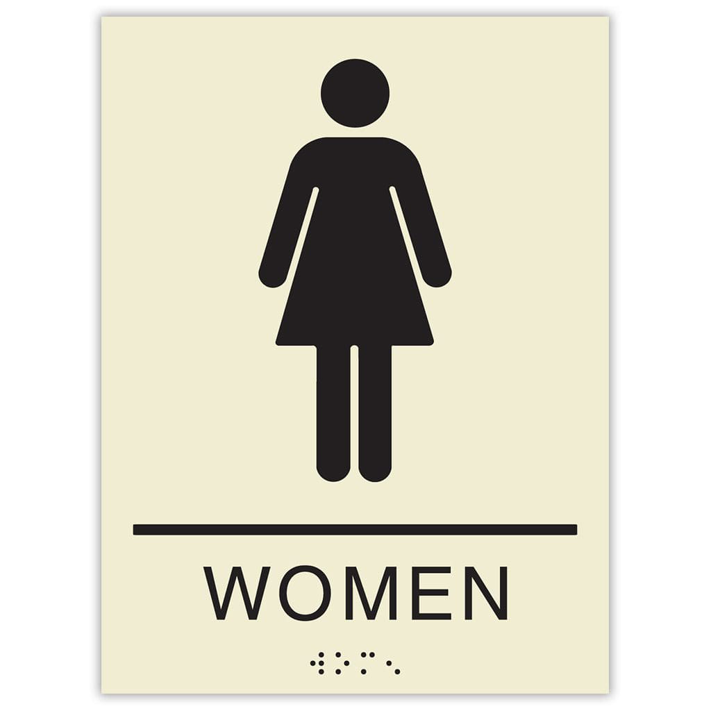 Publix Women Signs, Square Corners - Almond