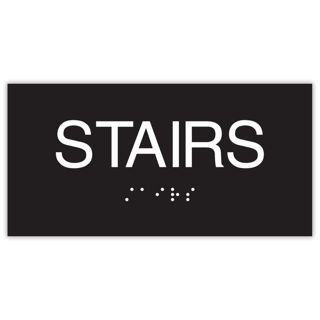 Publix Stairs Signs, Text Only, Square Corners - Black