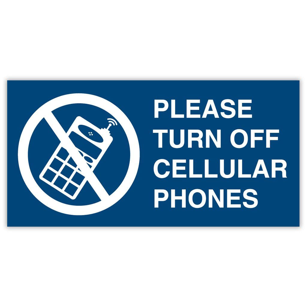 Publix Please Turn Off Cellular Phones, Square Corners - Blue