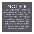 AC Hotel Parking Sign - Liability Notice