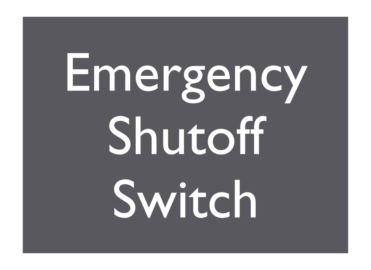 AC Hotel Emergency Shutoff Switch Sign