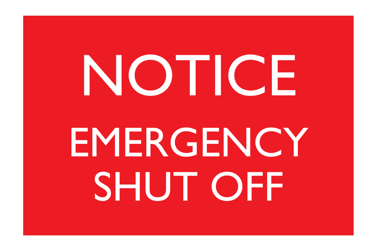 AC Hotel Emergency Shut Off Sign