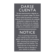 AC Hotel Parking Sign - Liability Notice (Bilingual)