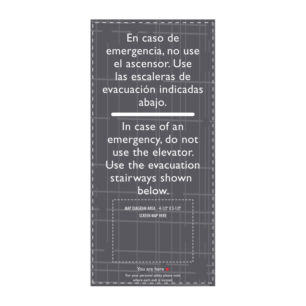 AC Hotel Evacuation Map Sign - Evacuation Stairways (Bilingual)