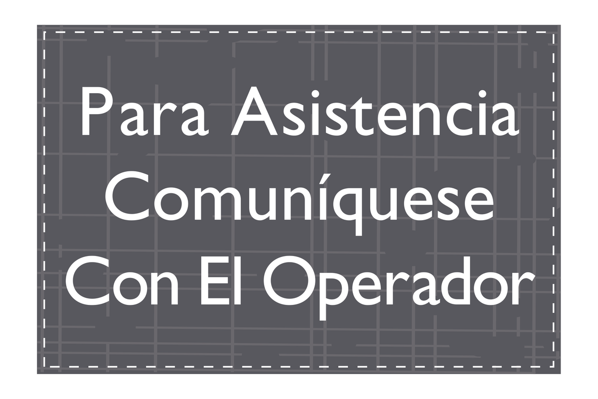AC Hotel Informational Sign - For Assistance Contact the Operator (Spanish)