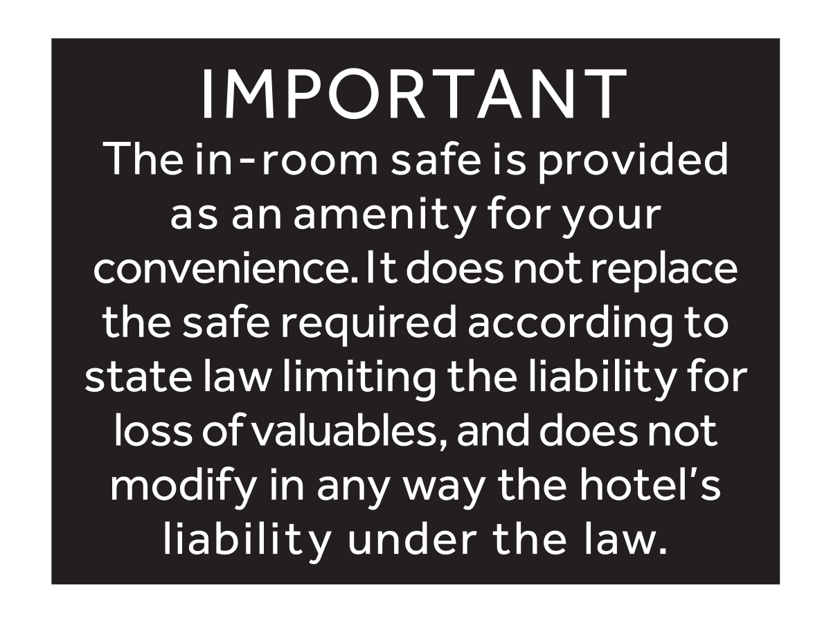 AC Hotel In Room Safe Decal