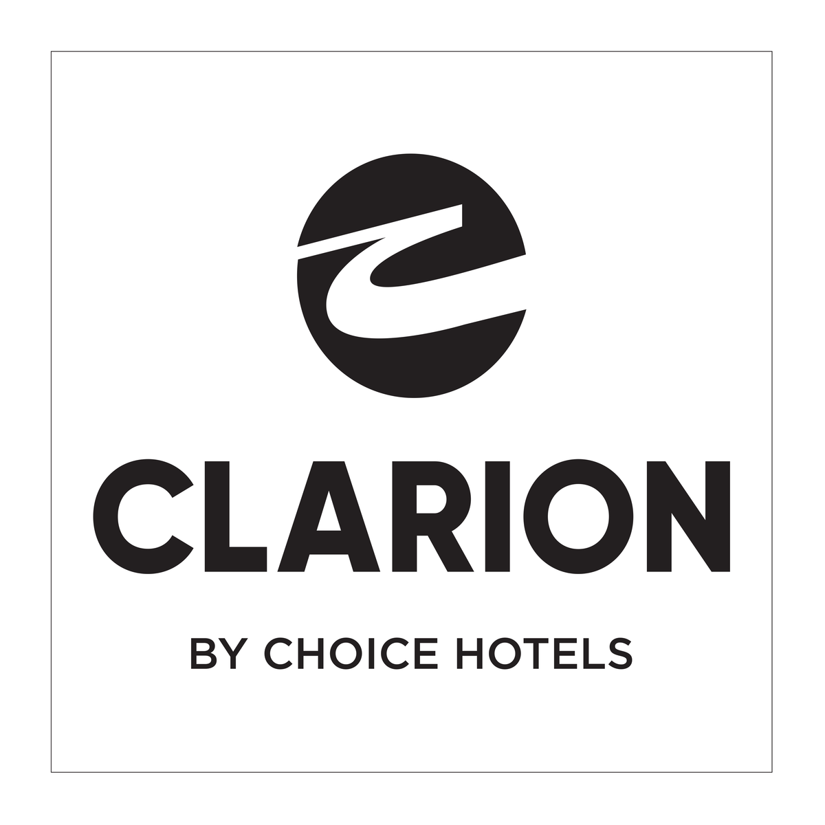 Clarion Logo - White/Black, Square