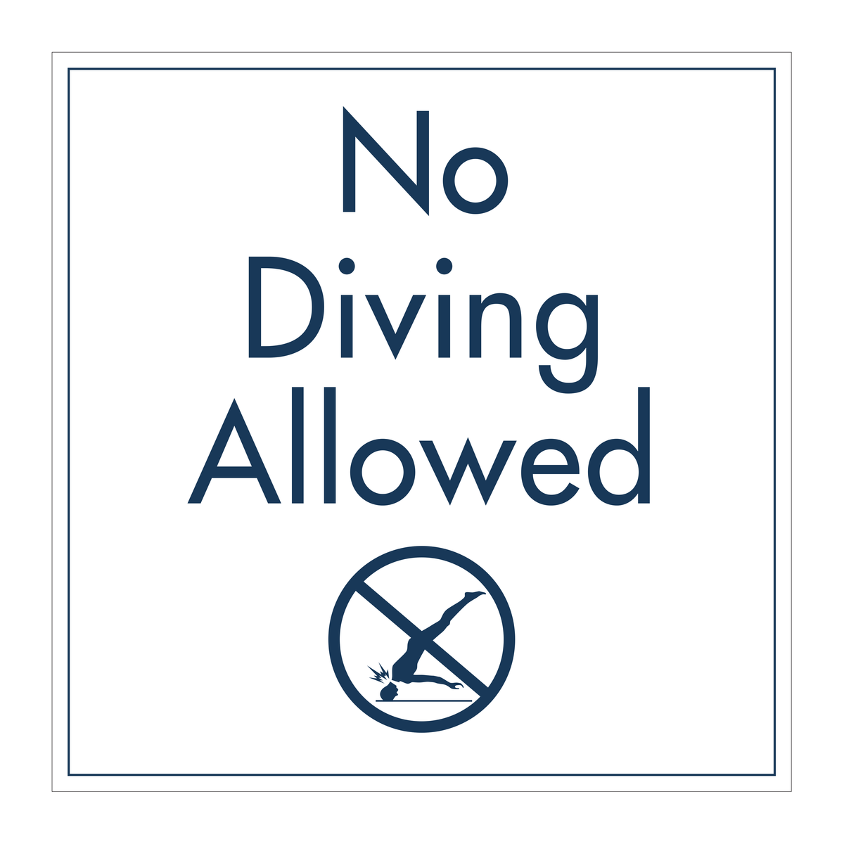 Clarion Pointe Pool Sign - No Diving with Symbol