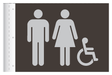 Cambria 2019 Double-Sided Restroom Flag Sign