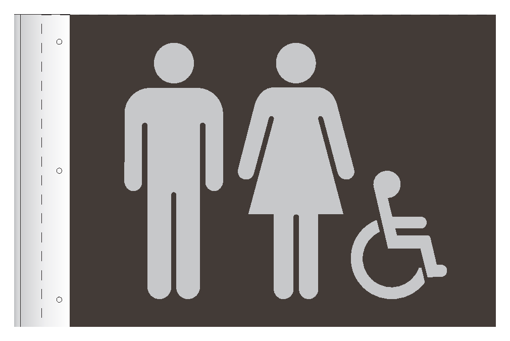 Cambria 2019 Double-Sided Restroom Flag Sign