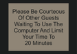 Country Inn & Suites Informational - Computer Courtesy Notice (Witching Hour)