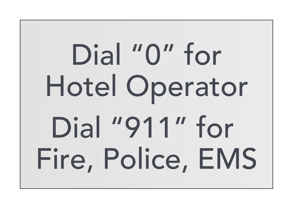 Courtyard Exterior - Emergency Dial Instructions