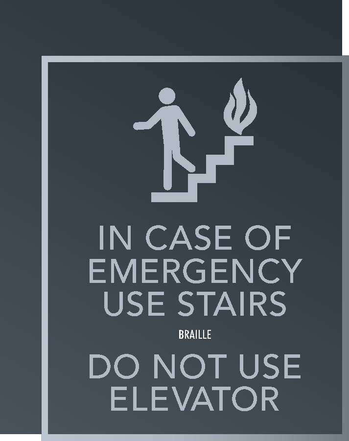 Delta Hotels Emergency Stairs - Do Not Use Elevator Sign