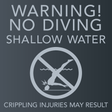 Delta Hotels No Diving Warning - Shallow Water Sign