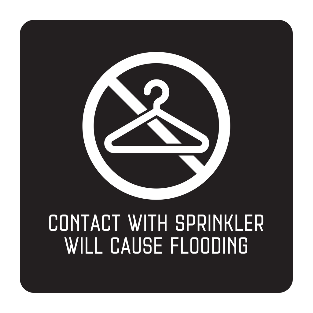 Moxy Decal - Sprinkler Warning (Black)