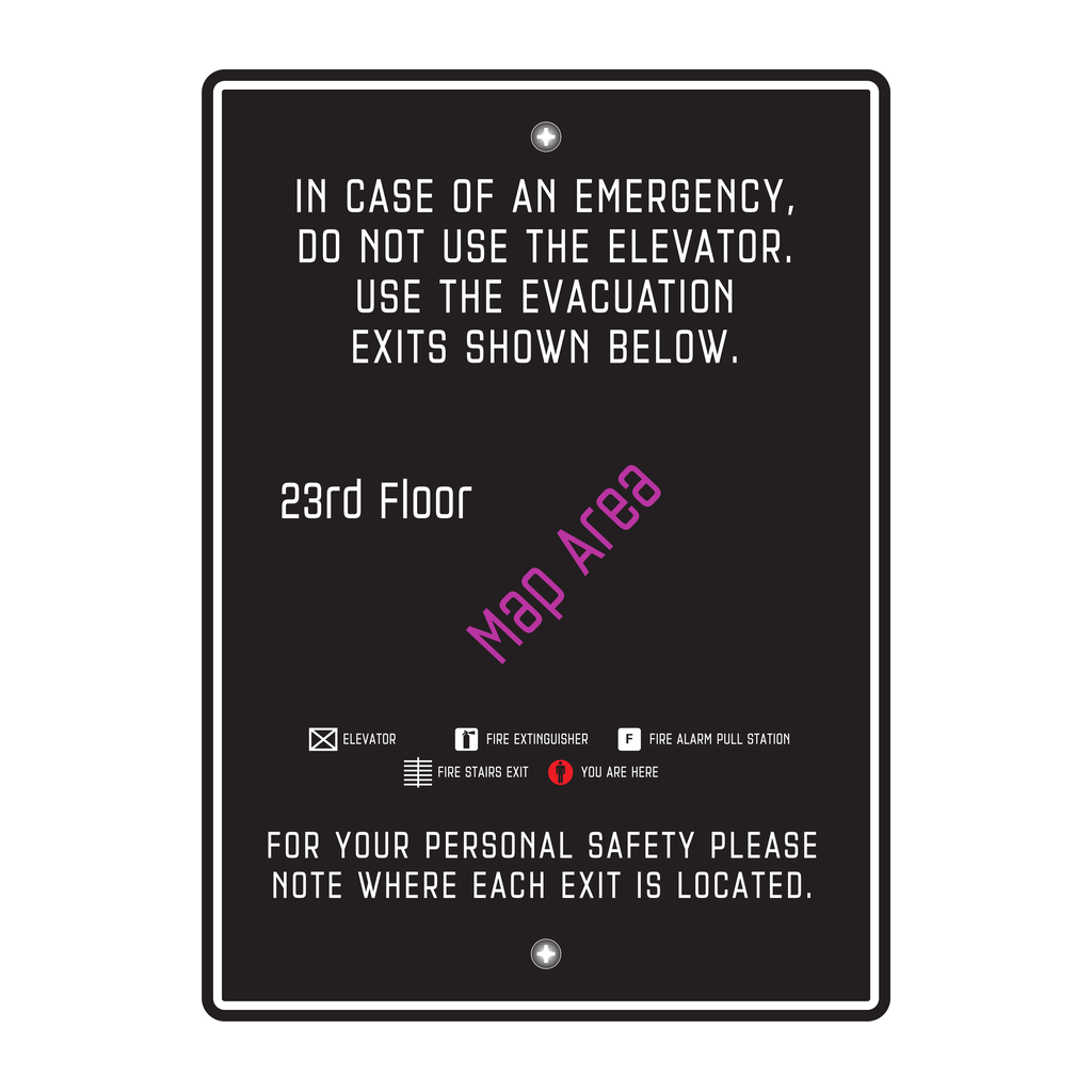 Moxy Fire Evacuation Plan - Elevator (Black)
