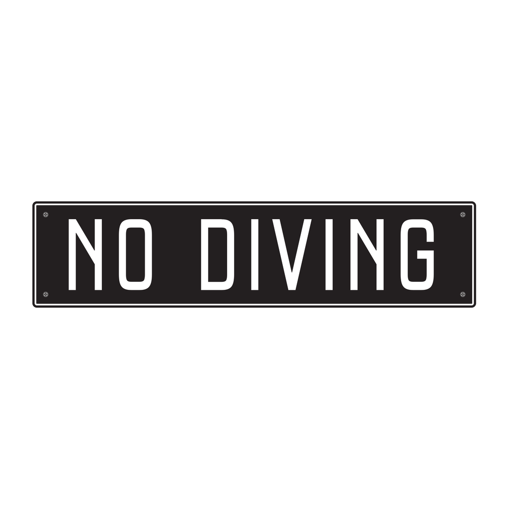 Moxy Pool Informational - No Diving (Black)
