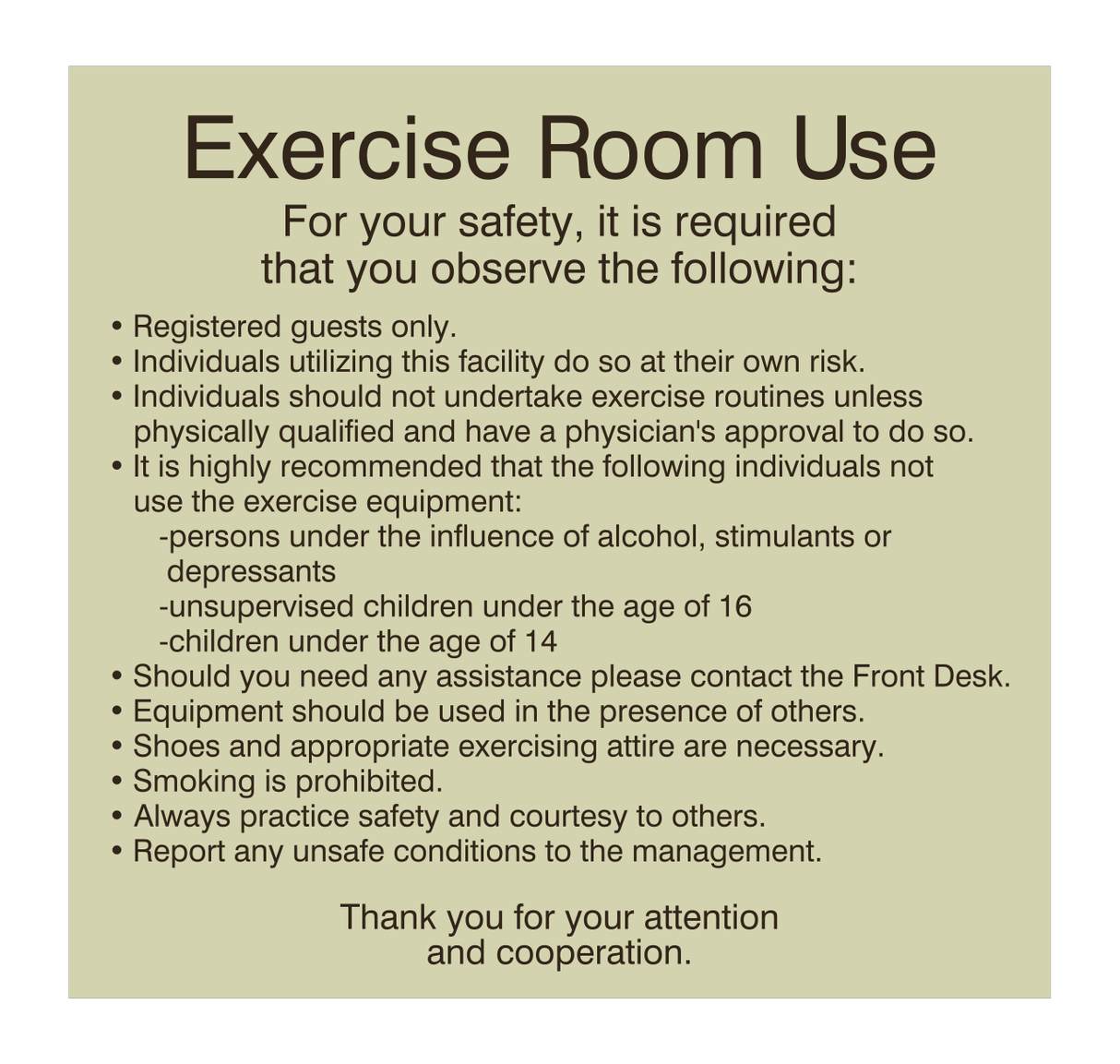 SpringHill Suites Exterior - Exercise Room Use