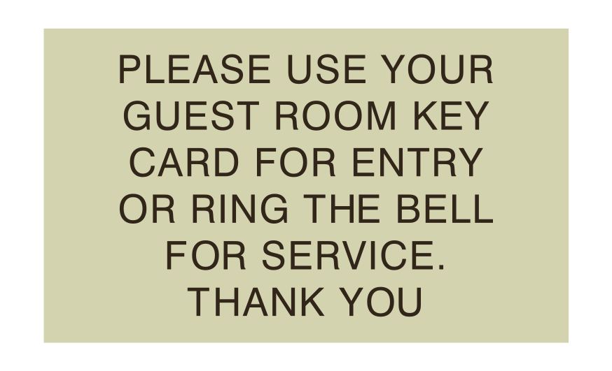 SpringHill Suites Informational - Use Key Card or Ring Bell
