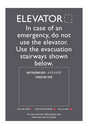 AC Hotel Elevator Evacuation Map Sign (BOH)