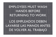 AC Hotel Informational Sign - Employees Must Wash Hands (Bilingual)