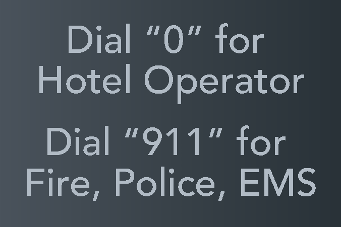 Delta Hotels Operator and Emergency Dialing Sign (BOH)