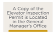 City Express Elevator Inspection Permit