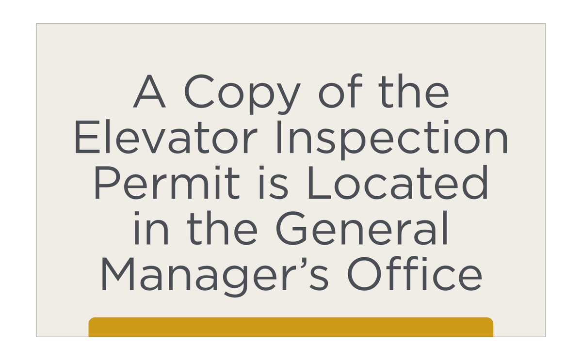 City Express Elevator Inspection Permit