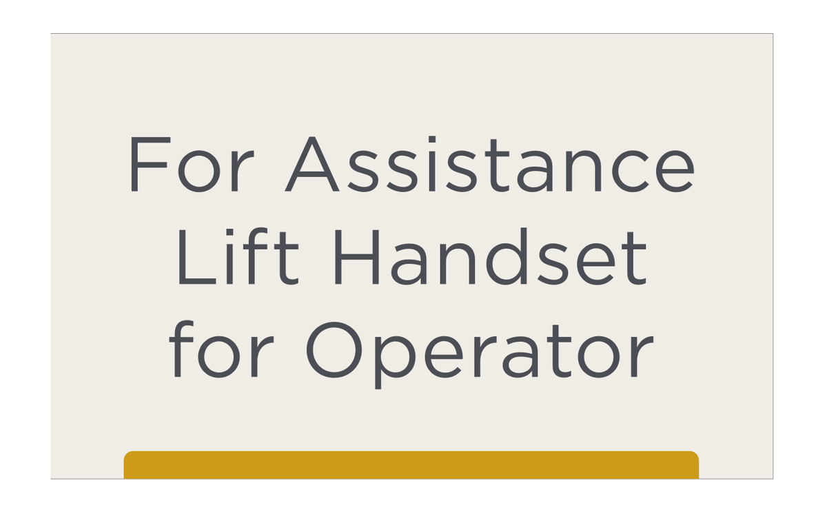 City Express For Assistance Lift Handset