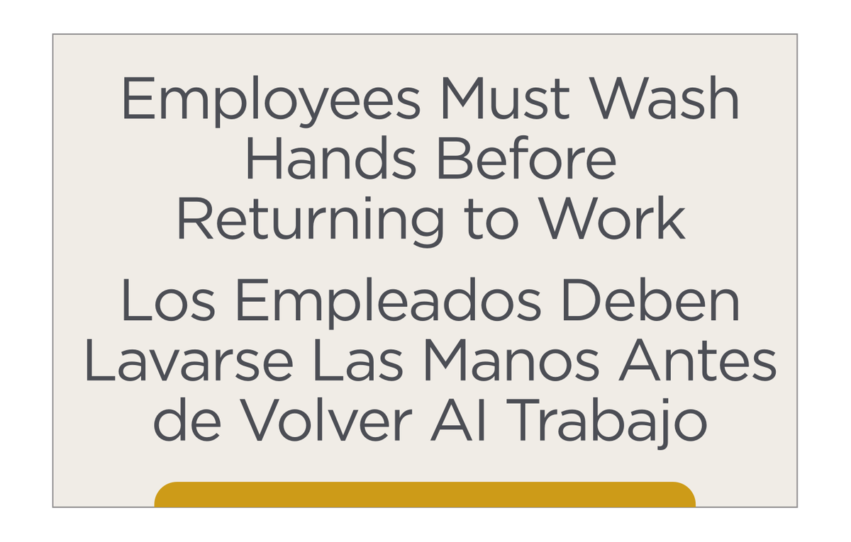 City Express Informational - Employees Must Wash Hands (Bilingual)