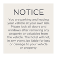 City Express Parking Informational - Parking Lot Liability Notice