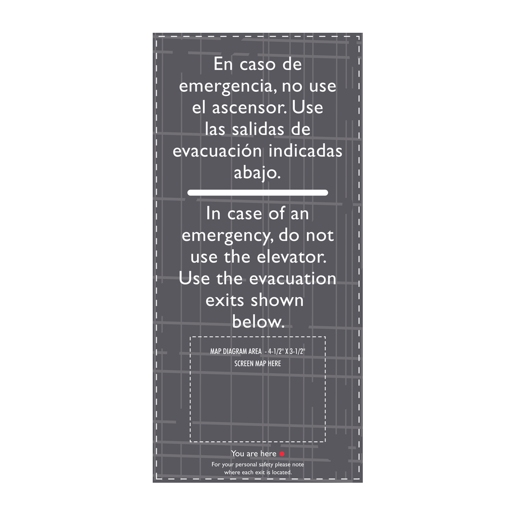 AC Hotel Evacuation Map Sign - Evacuation Exits (Bilingual)