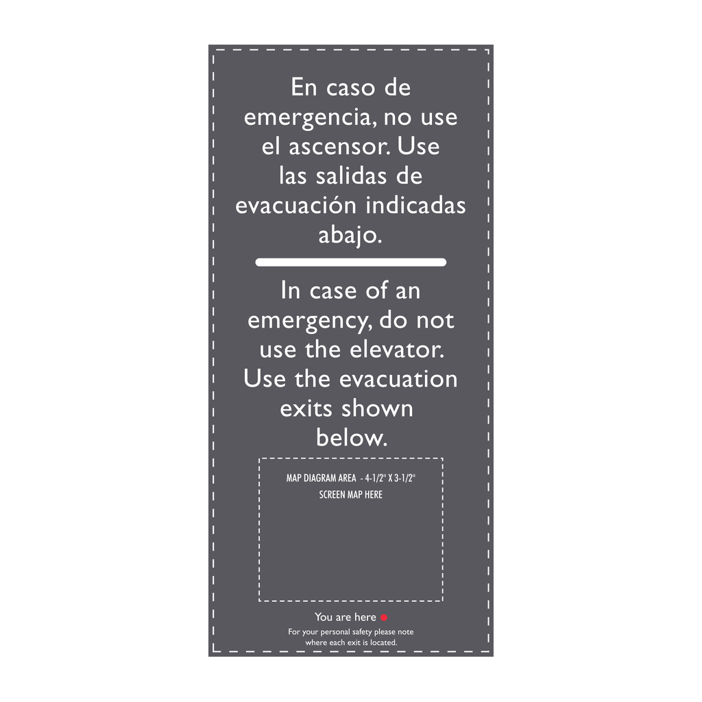 AC Hotel Evacuation Map Sign - Evacuation Exits (Bilingual)